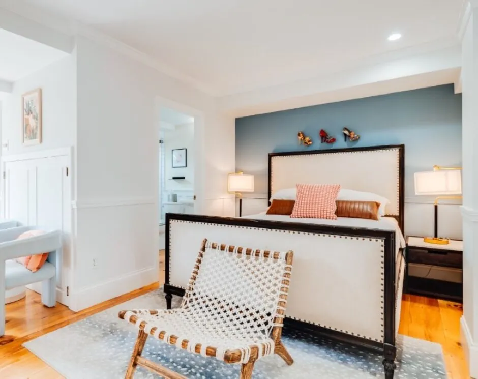 Bedroom with modern wood furniture